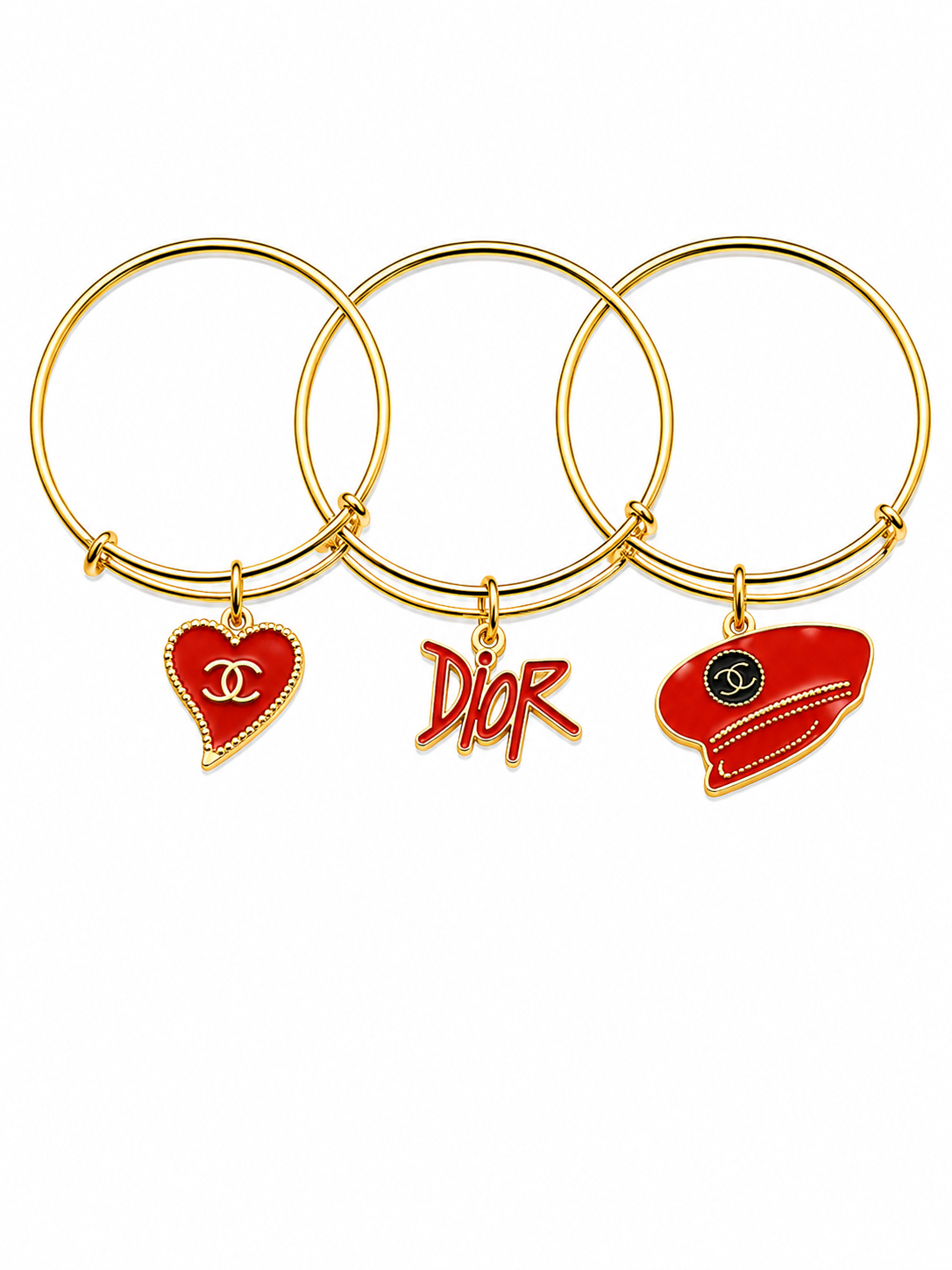 Gold Bangles with Charms