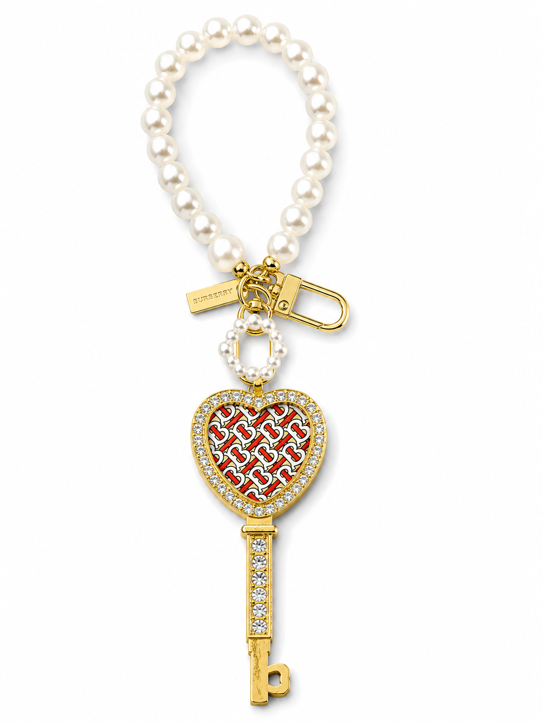 Luxurious Gold and Pearl Keychain