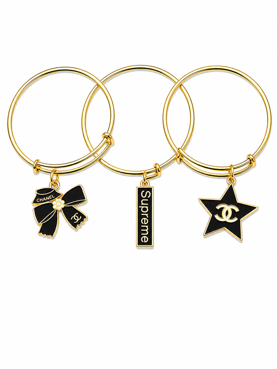 Gold Bangles with Charms