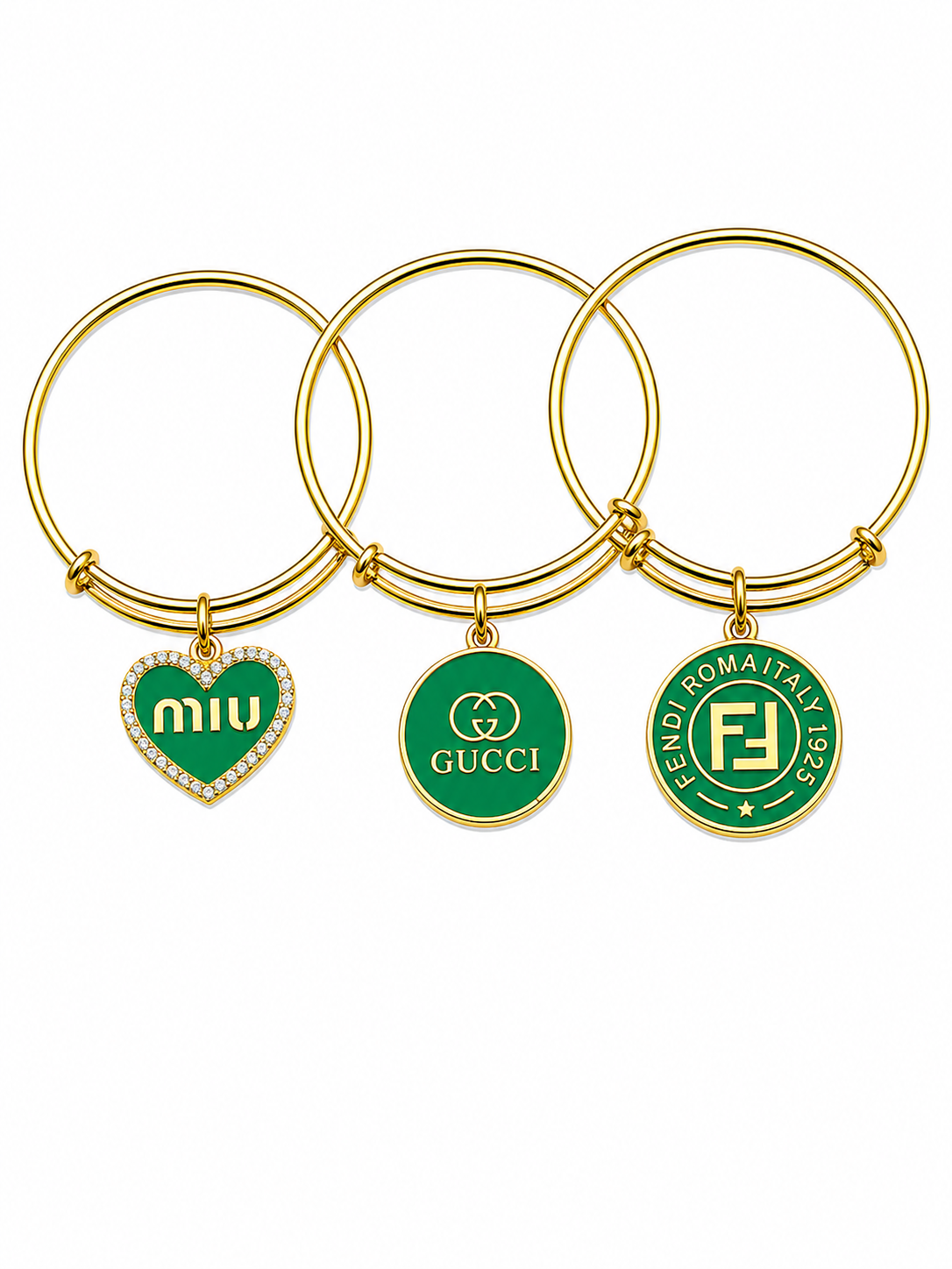 Gold Bangles with Charms