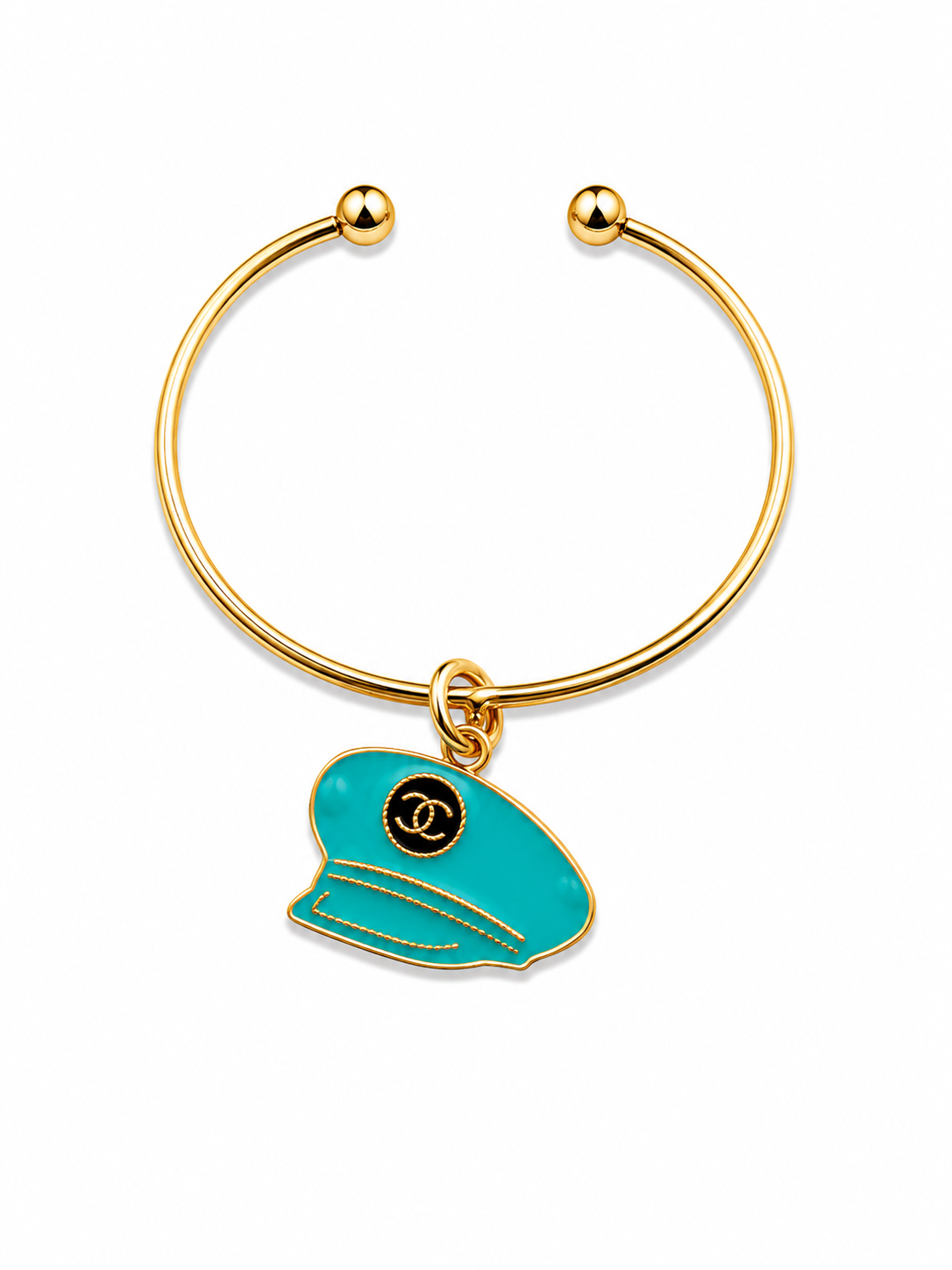 Rose Gold Bangle with Designer Inspired Charm