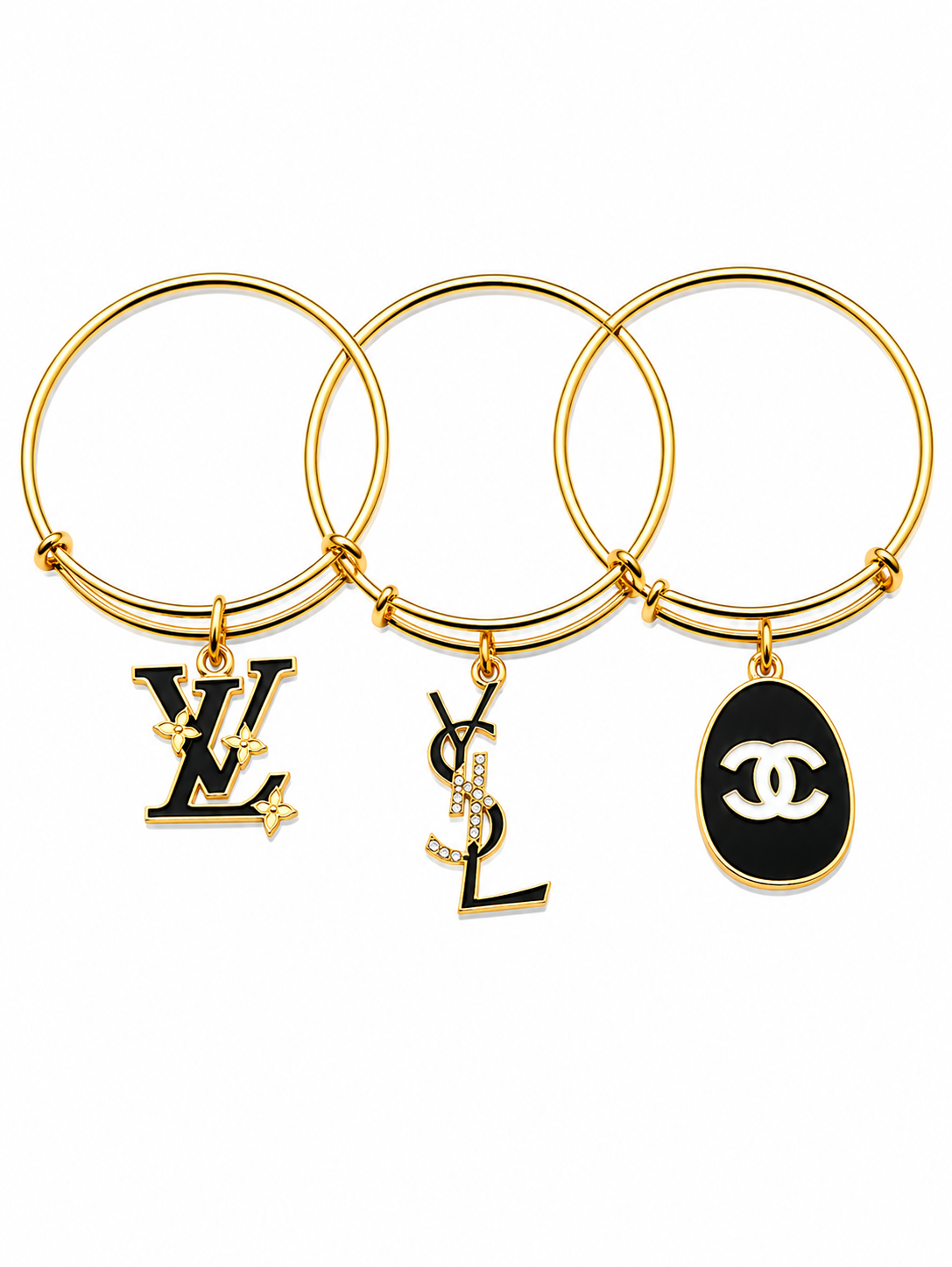 Gold Bangles with Charms