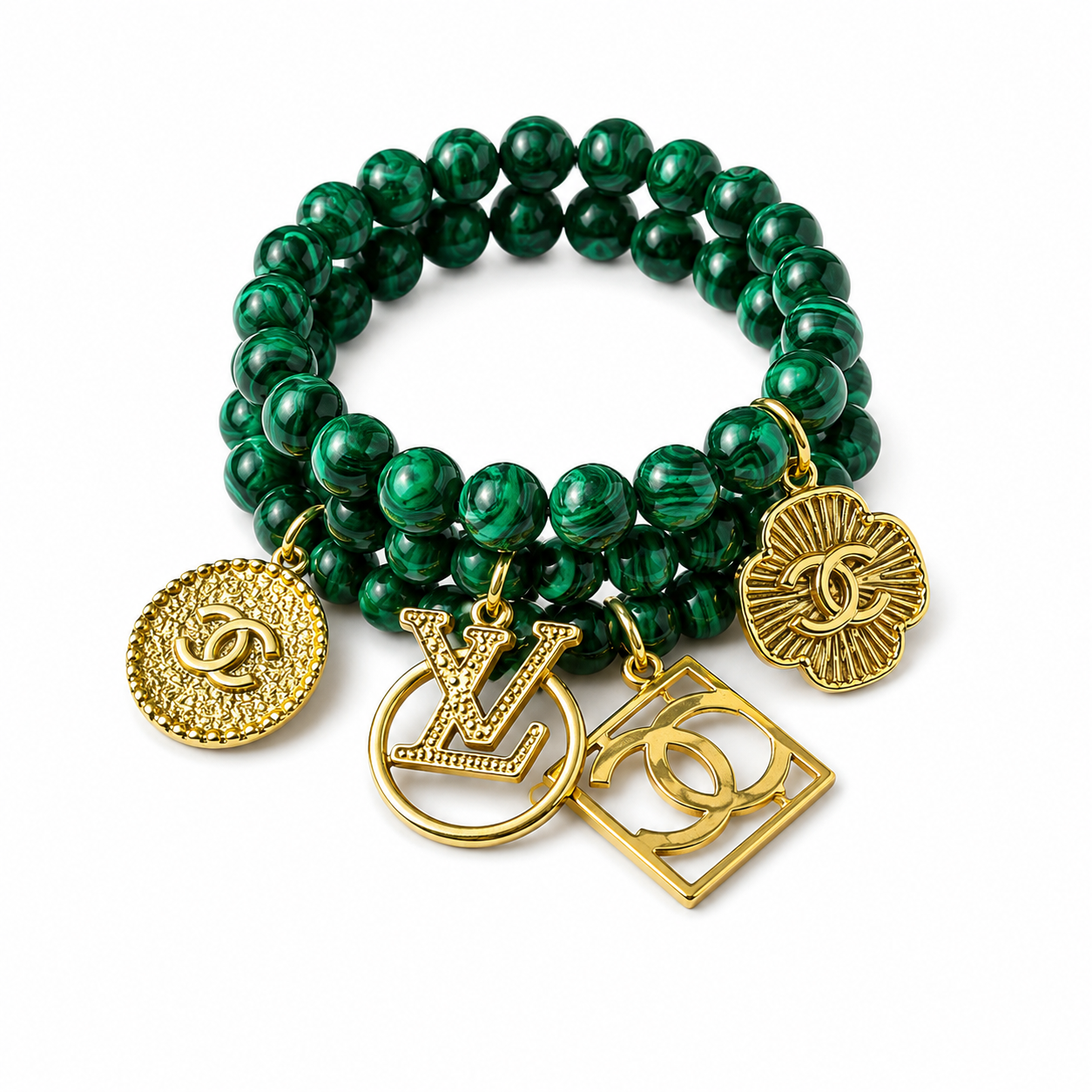 Emerald Green Beaded Bracelet