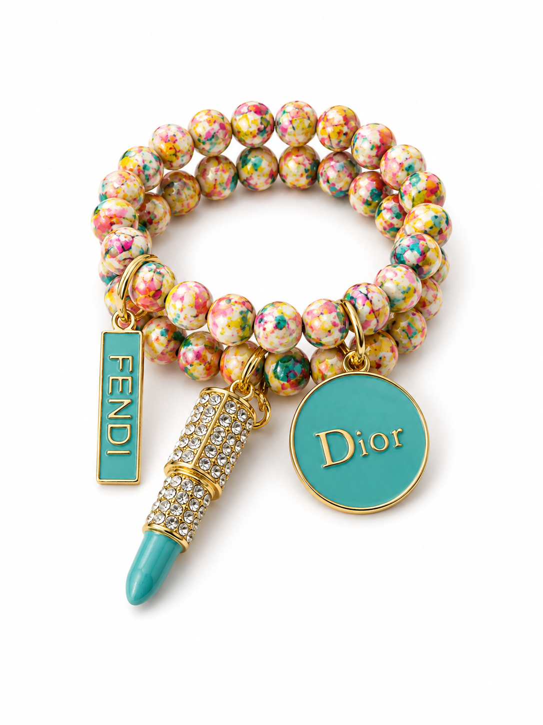Colorful Beaded Charm Bracelet