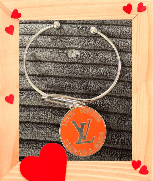 Silver Bangle with Designer Charm