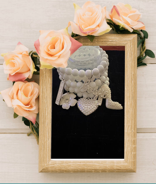 Beaded Bracelet with Designer Inspired Charm