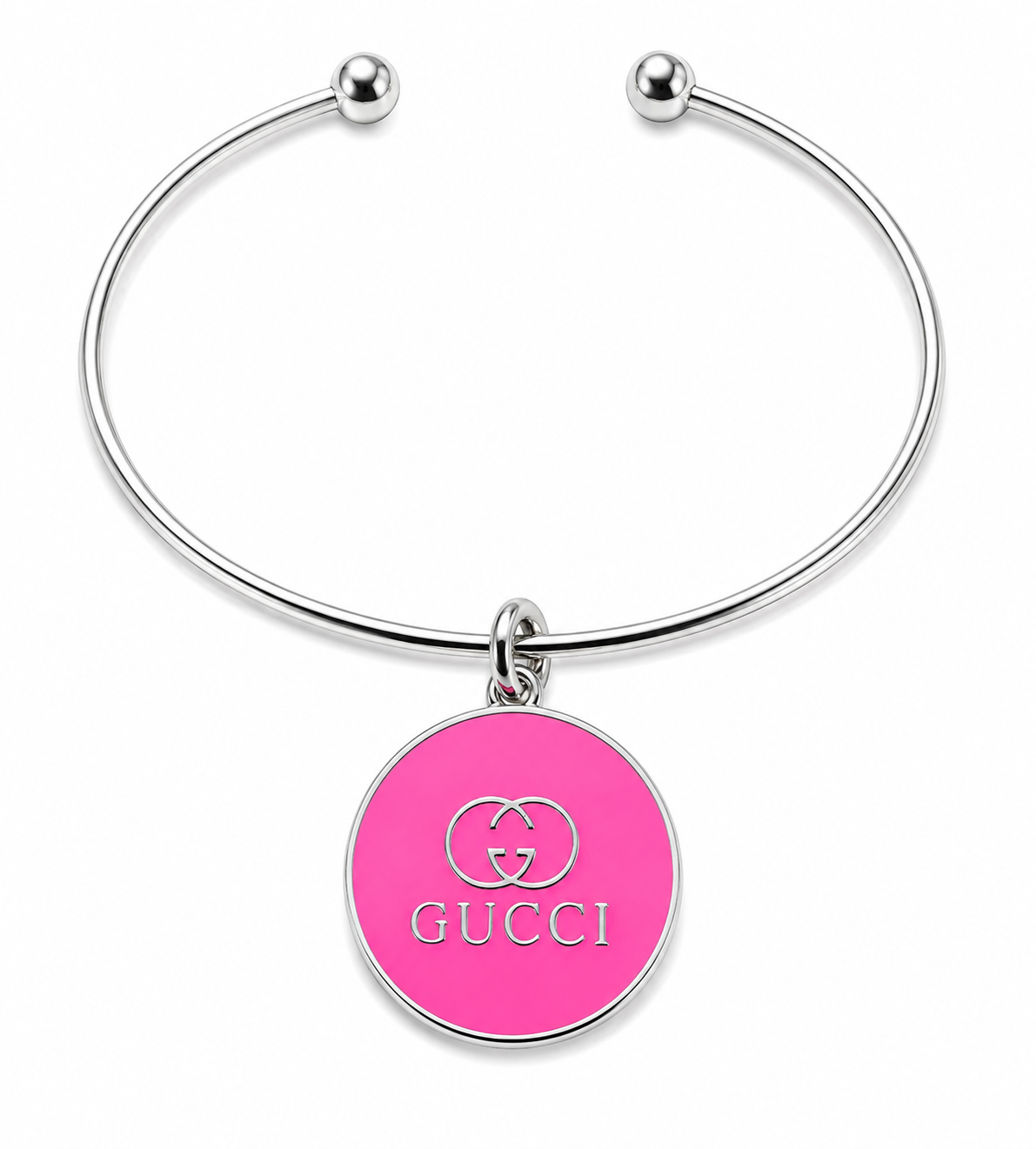 Silver Bangle with Designer Inspired Charm