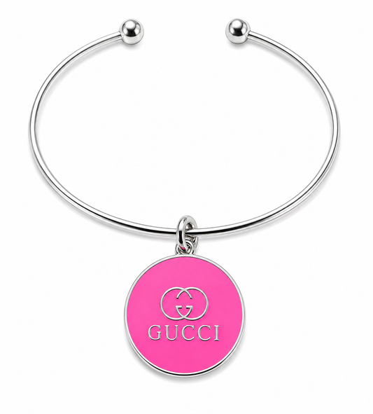 Silver Bangle with Designer Inspired Charm