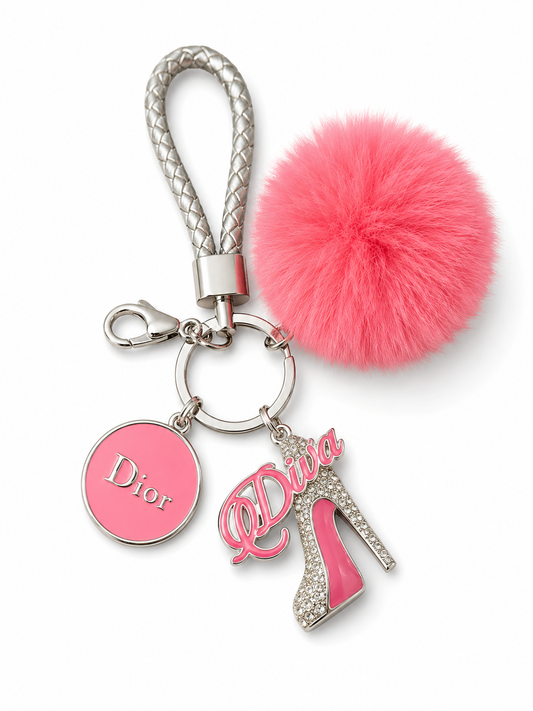 Chic Pink Dior Keychain