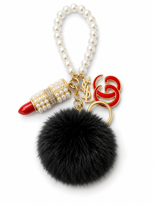 Luxury Pom-Pom Keychain With Charms