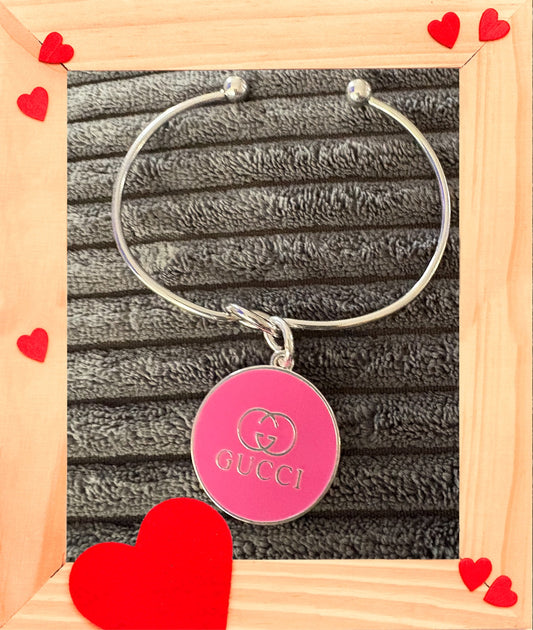 Silver Bangle with Designer Inspired Charm
