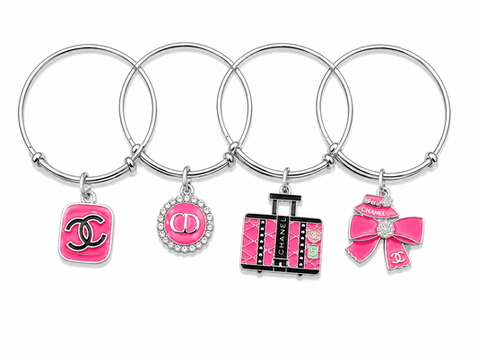 Silver Bangles with Charms