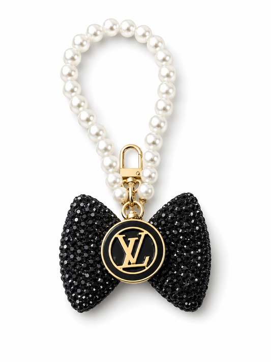 Elegant Pearl Keychain with Bow Charm