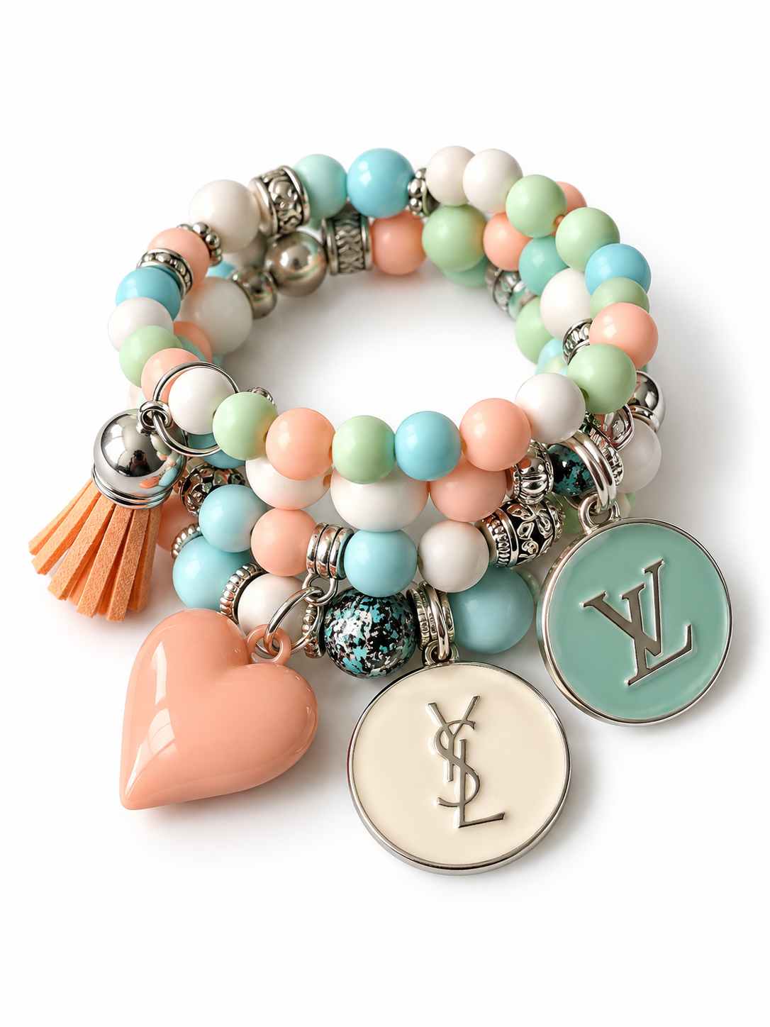 Beaded Bracelet with Charms #64