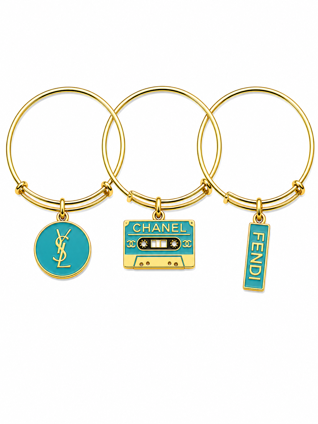 Gold Bangles with Designer Inspired Charms