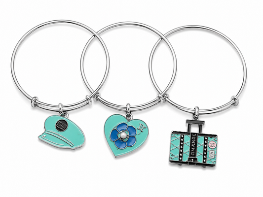Gun Metal Bangles with Charms