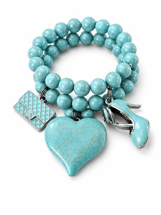 Turquoise Charm Bracelet With Charms