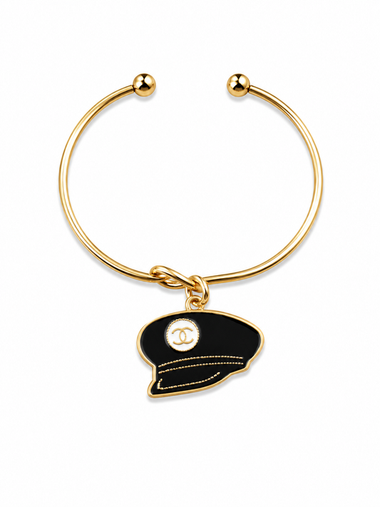 Rose Gold Bangle with Designer Inspired Charm
