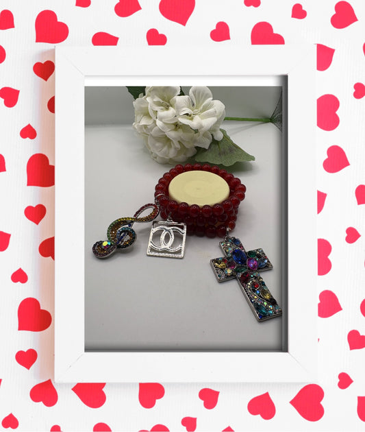Beaded Bracelet with Designer Inspired Charm