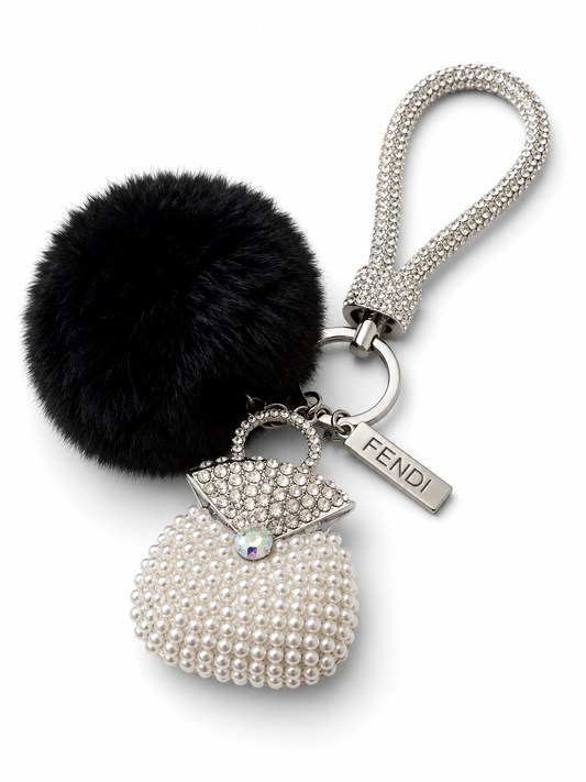 Luxury Keychain With Rhinestone Charm