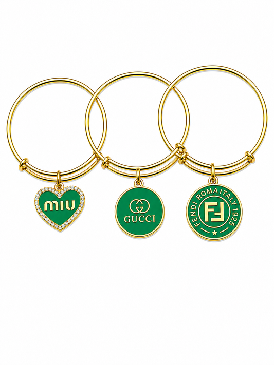 Gold Bangles with Charms