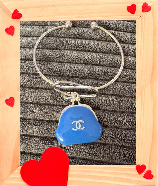 Silver Bangle with Designer Inspired Charm