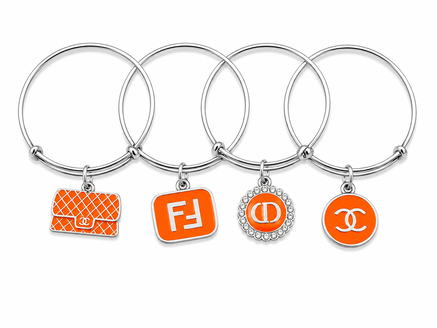 Silver Bangles with Charms