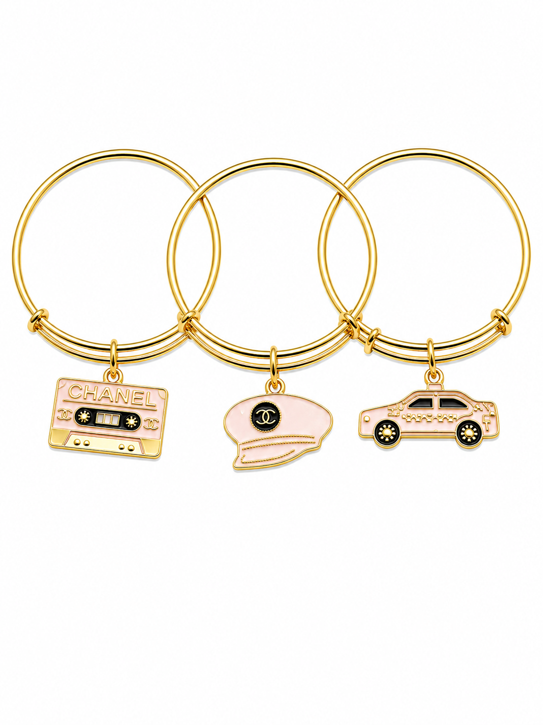 Gold Bangles with Charms
