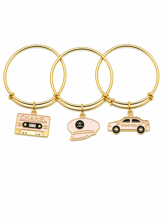 Gold Bangles with Charms