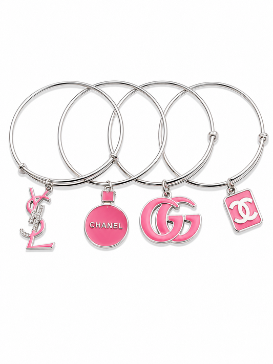 Silver Adjustable Bangle Set