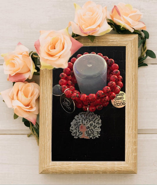 Beaded Bracelet with Designer Inspired Charm