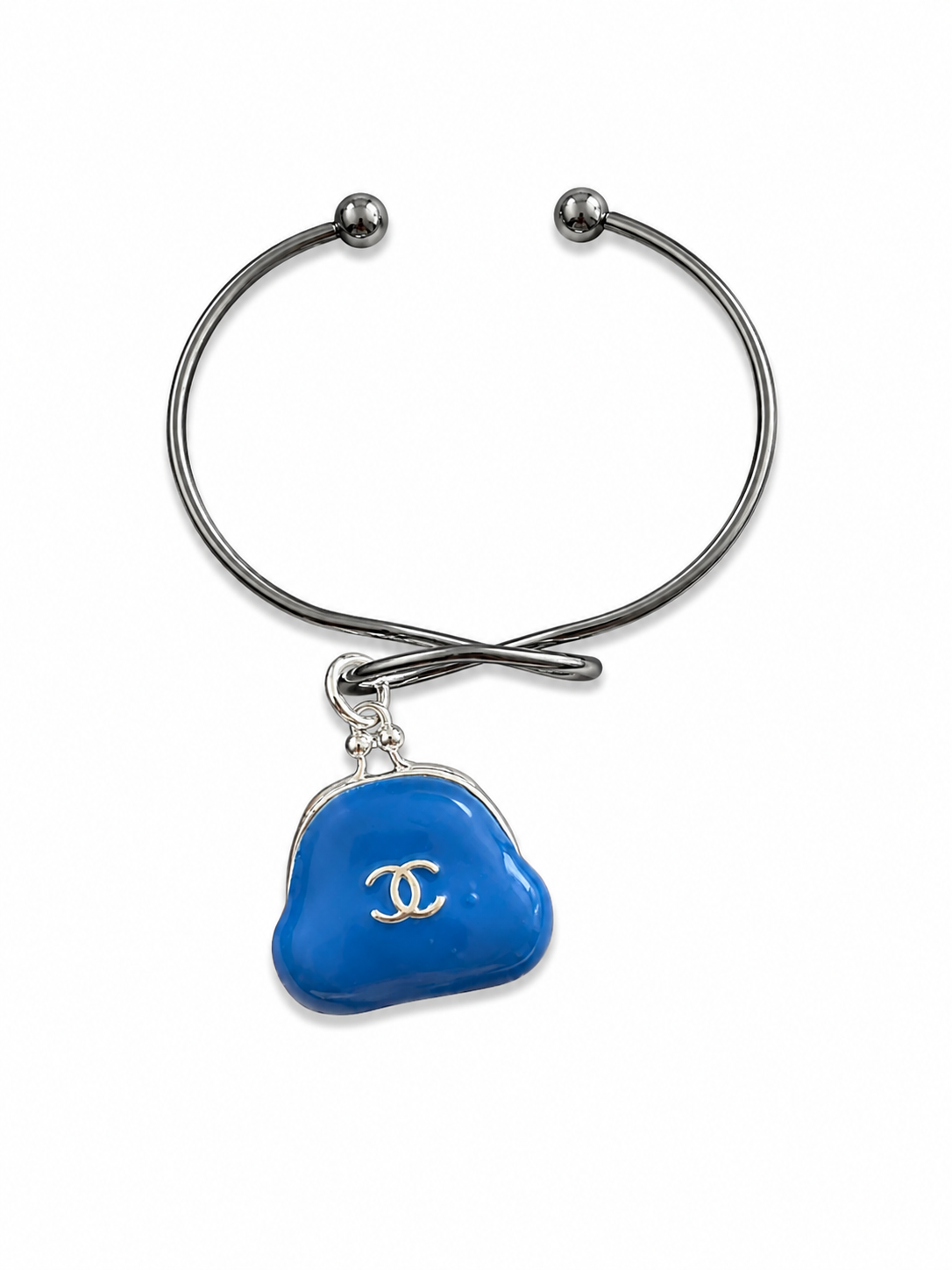 Silver Bangle with Designer Inspired Charm