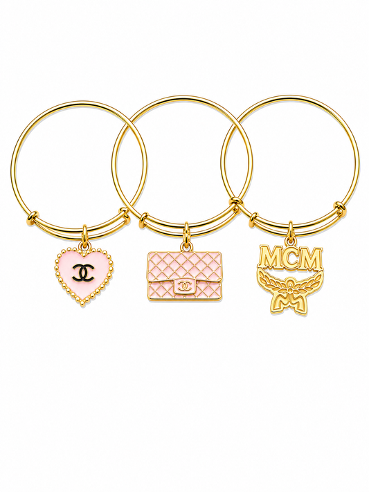Gold Bangles with Charms