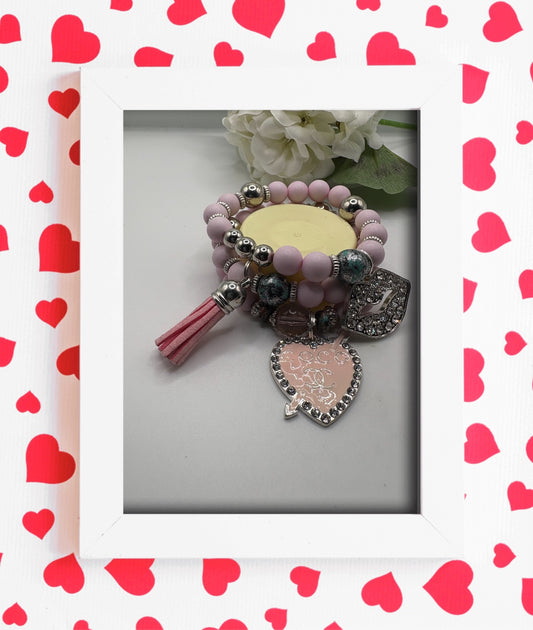 Beaded Bracelet with Designer Inspired Charm