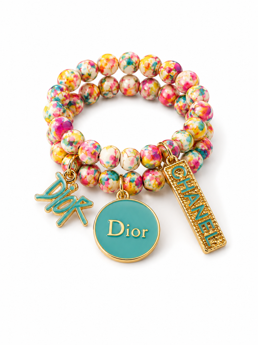 Colorful Beaded Charm Bracelet
